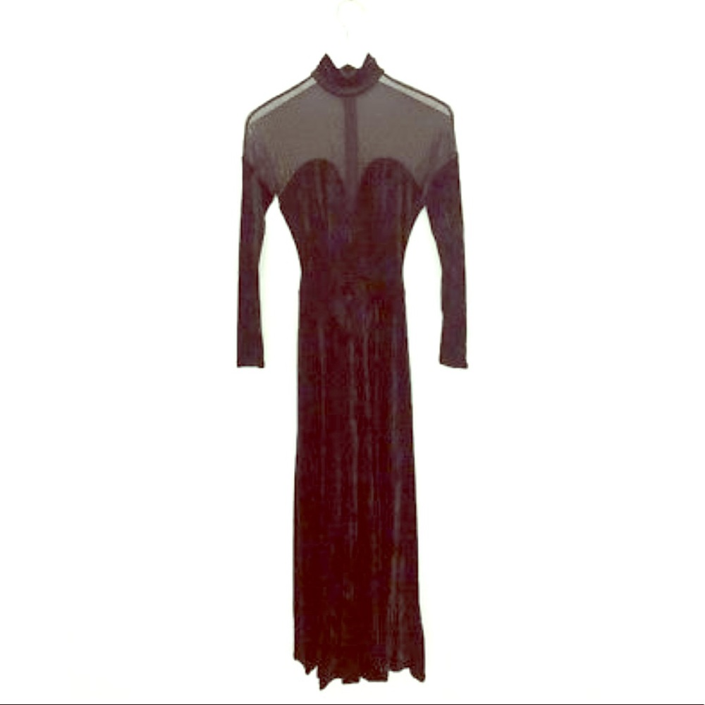 🦇 🥀Stunning 90s Velvet/Mesh Tadashi Gown🥀🦇